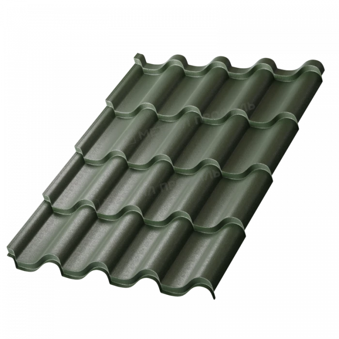 Металлочерепица Металл-Профиль Монтерроса-S 0,45 VikingMP® RAL 6007 Бутылочно-зеленый