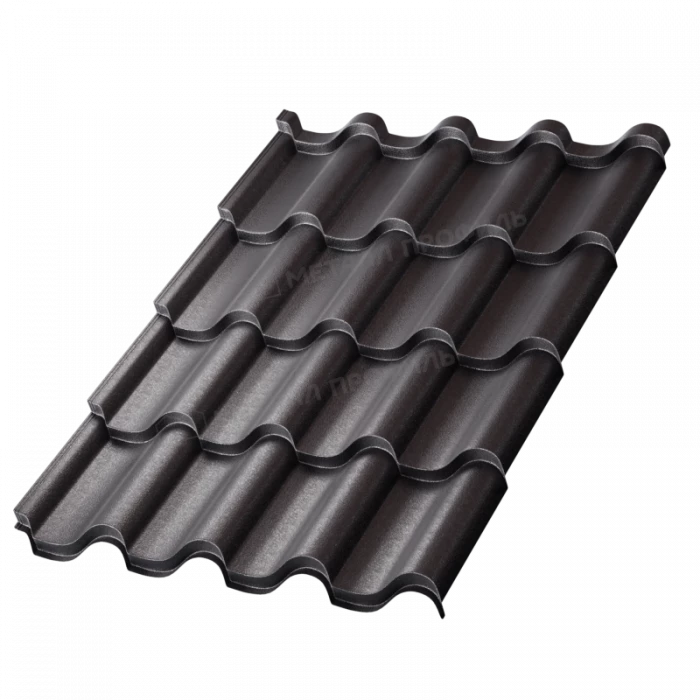 Металлочерепица Металл-Профиль Монтерроса-SL 0,45 VikingMP® RAL 9005 Черный темный