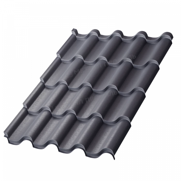 Металлочерепица Металл-Профиль Монтерроса-X 0,5 VikingMP® E RAL 7024 Серый графит