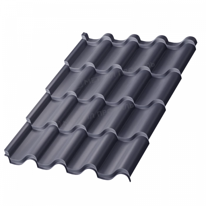 Металлочерепица Металл-Профиль Монтерроса-XL 0,5 PURMAN® RAL 7024 Серый графит