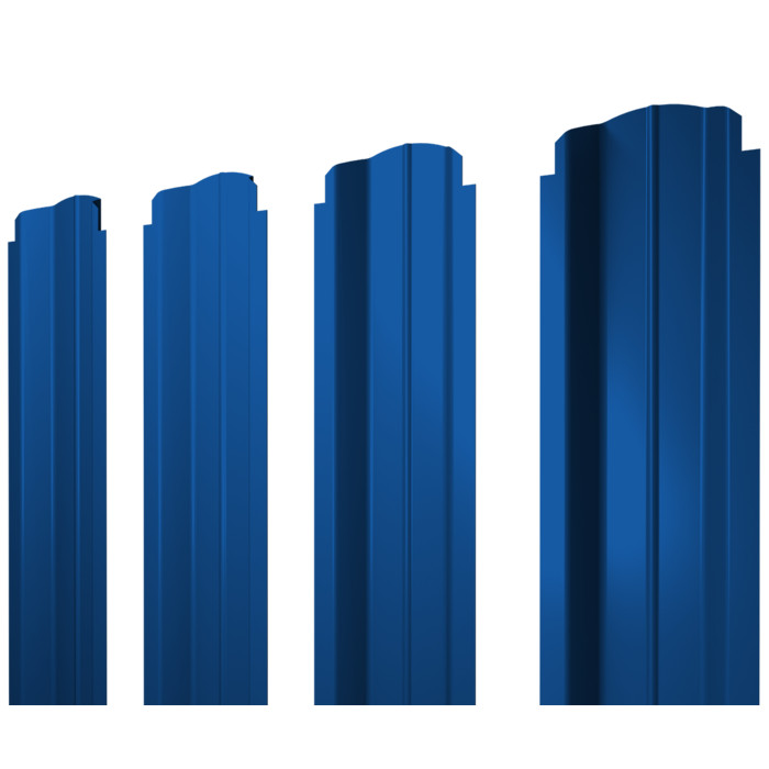 Штакетник П-образный B фигурный Grand Line 0,45 Полиэстер RAL 5005 Сигнальный Синий