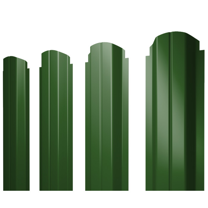 Штакетник П-образный А фигурный Grand Line 0,45 Полиэстер RAL 6002 Лиственно-Зеленый
