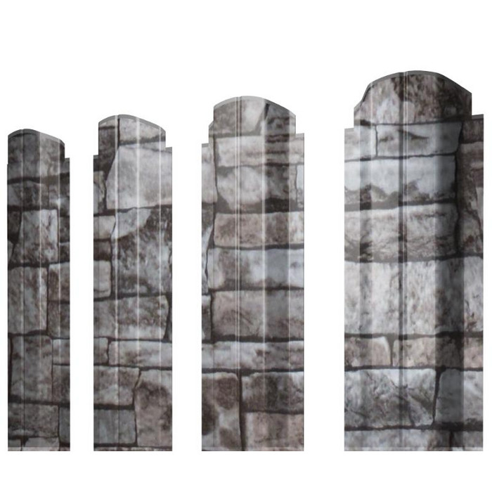Штакетник П-образный А фигурный Grand Line 0,45 Print Elite Fine Stone Fine Stone