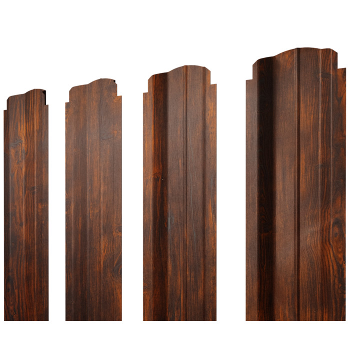 Штакетник П-образный B фигурный Grand Line 0,45 Print Elite Chestnut Wood Chestnut Wood