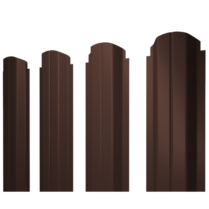 Штакетник П-образный А фигурный Grand Line 0,5 PurPro Matt (275) RAL 8017 Шоколад
