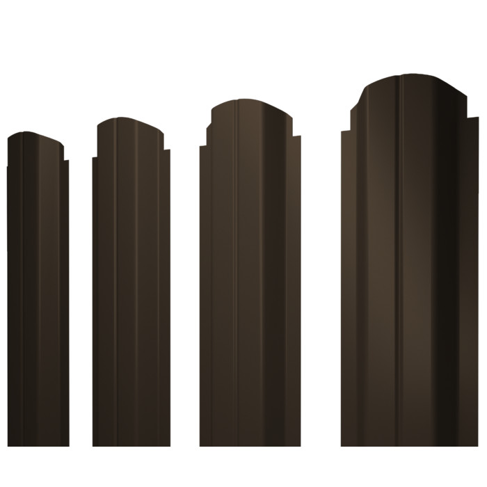 Штакетник П-образный А фигурный Grand Line 0,5 PurPro Matt (275) RR 32 Темно-Коричневый
