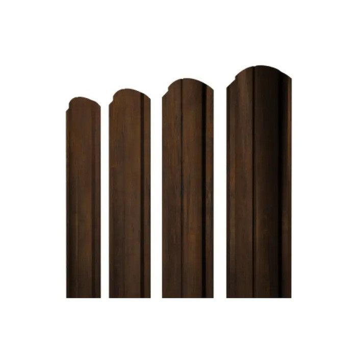 Штакетник Полукруглый Slim Grand Line 0,45 Print Elite Chestnut Wood Chestnut Wood