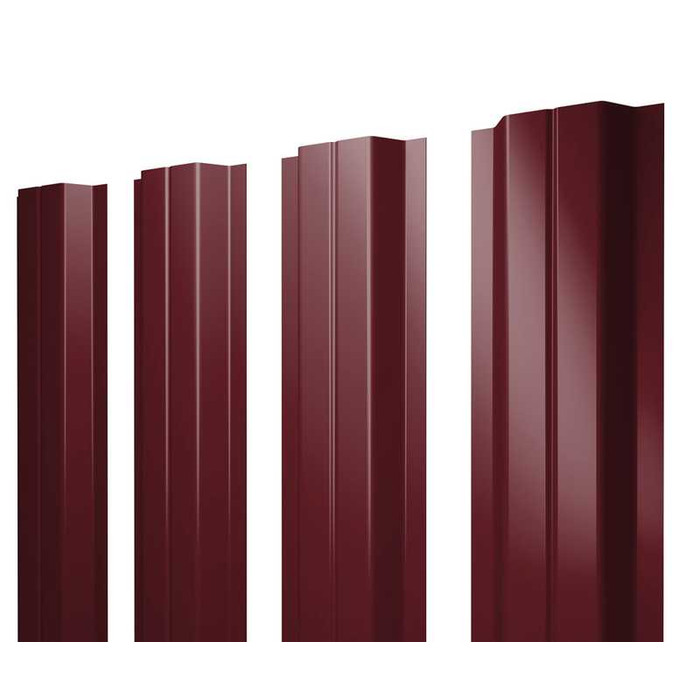 Штакетник П-образный В Grand Line 0,5 Velur RAL 3005 Красное Вино