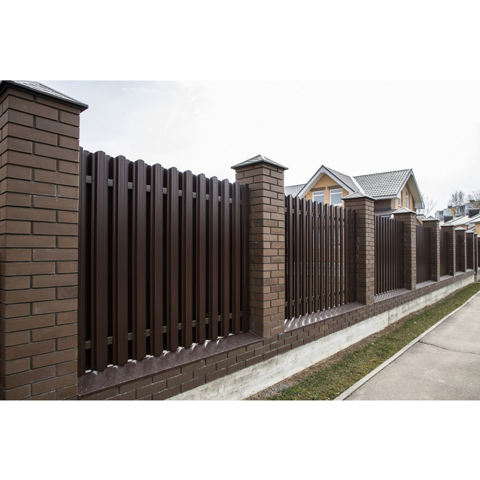 Штакетник Металл Профиль LАNE-O 0,5 ECOSTEEL® матовый Золотой Дуб фото 5