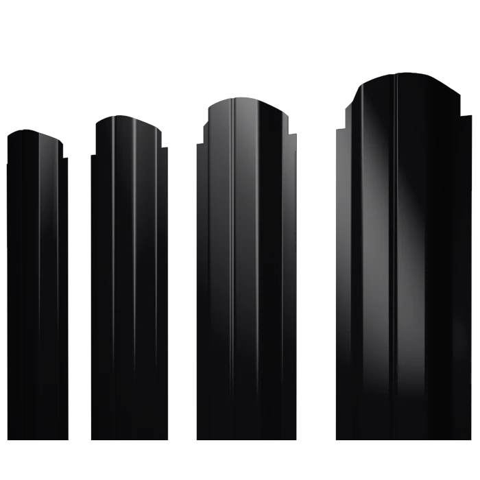 Штакетник П-образный А фигурный Grand Line 0,5 Satin RAL 9005 Черный