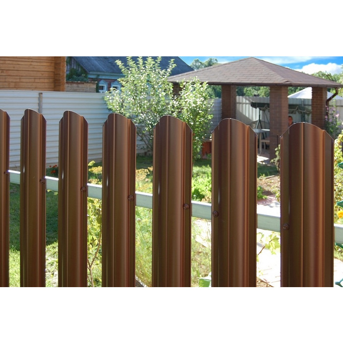 Штакетник Металл Профиль ELLIPSE-O 0,5 ECOSTEEL® матовый Золотой Дуб фото 4