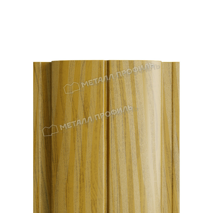 Штакетник Металл Профиль ELLIPSE-T 0,5 ECOSTEEL® матовый Золотой Дуб
