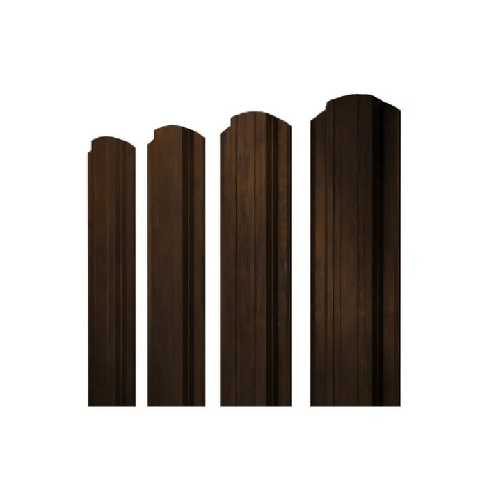 Штакетник Прямоугольный фигурный Grand Line 0,45 Print Elite Chestnut Wood Chestnut Wood
