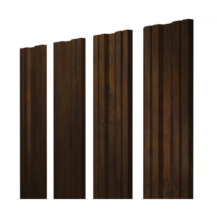 Штакетник Twin 0,45 Print Elite Chestnut Wood (обратная сторона серая)