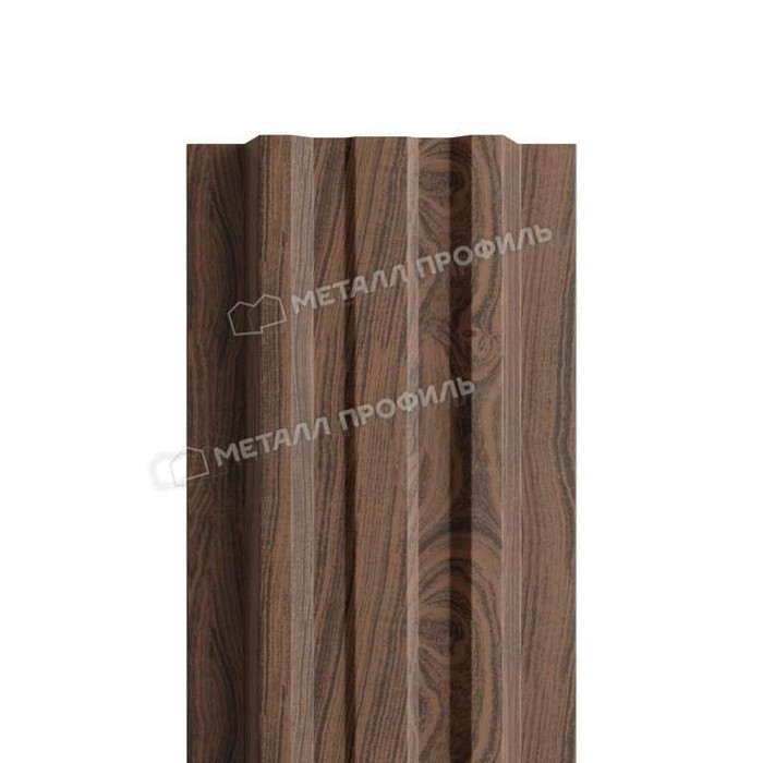 Штакетник Металл Профиль LАNE-T 0,5 ECOSTEEL® матовый Мореный Дуб | двустороннее покрытие