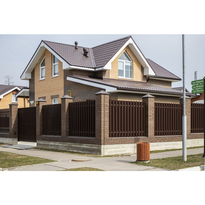 Штакетник Металл Профиль LАNE-O 0,5 ECOSTEEL® матовый Сосна фото 5