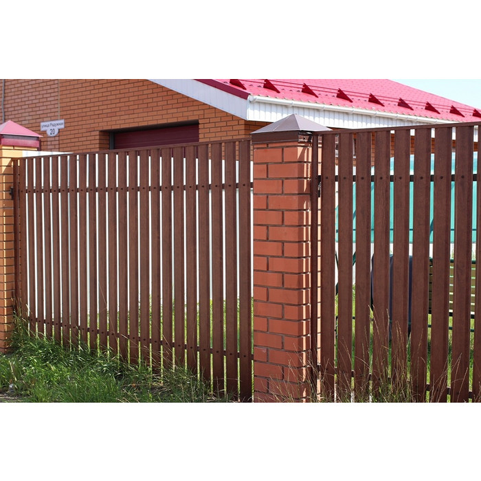 Штакетник Металл Профиль LАNE-T 0,5 ECOSTEEL® матовый Сосна фото 4