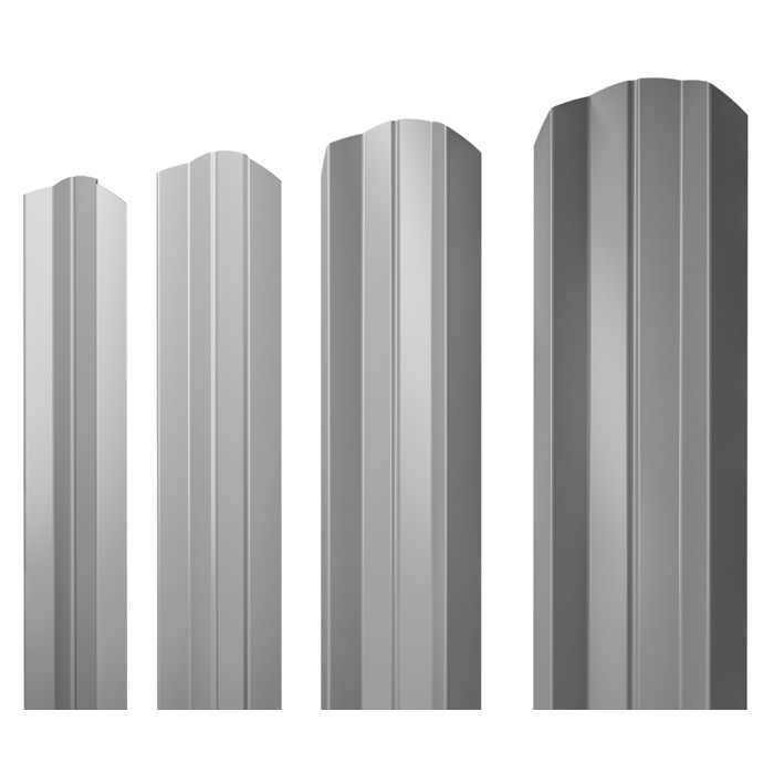 Штакетник М-образный А фигурный Grand Line 0,4 Полиэстер RAL 7004 Сигнальный Серый