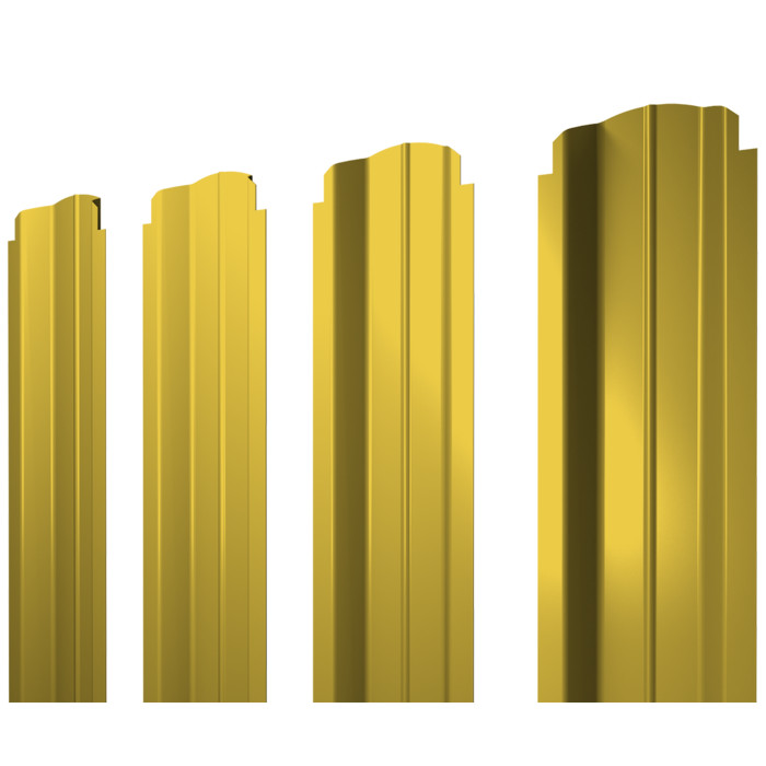 Штакетник П-образный B фигурный Grand Line 0,45 Полиэстер RAL 1018 Цинково-Желтый