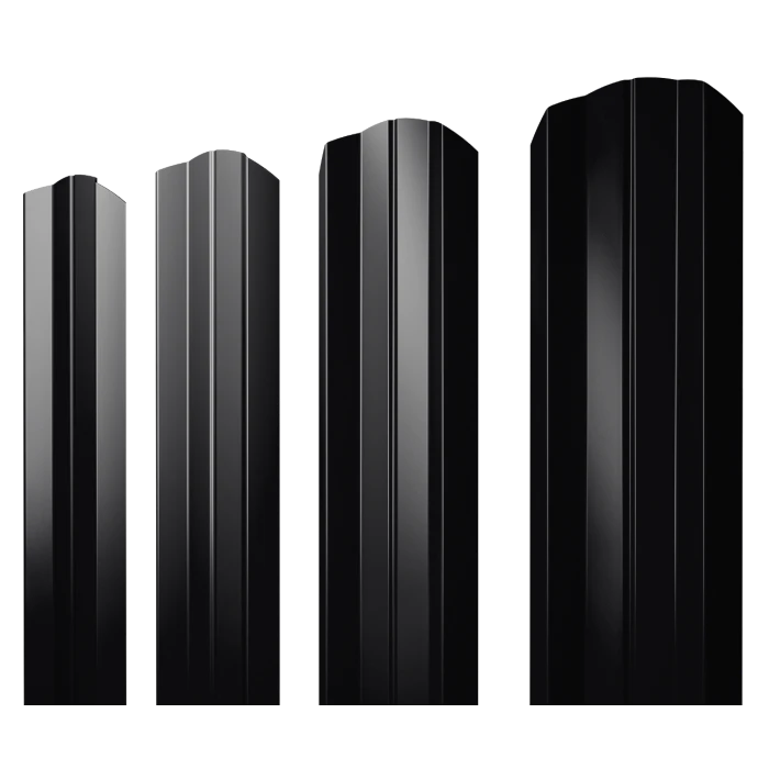 Штакетник М-образный А фигурный Grand Line 0,5 Satin RAL 9005 Черный