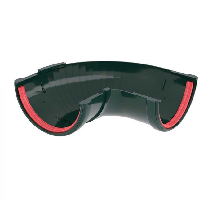 Угол желоба составной 90-150 град. ПВХ Grand Line зелёный (RAL 6005)