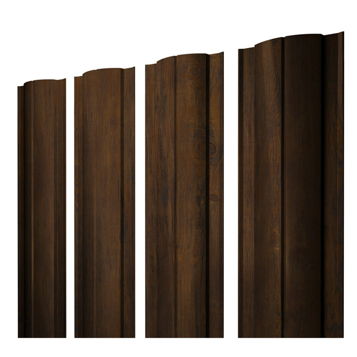 Штакетник Круглый фигурный Grand Line 0,45 Print Elite Chestnut Wood Chestnut Wood