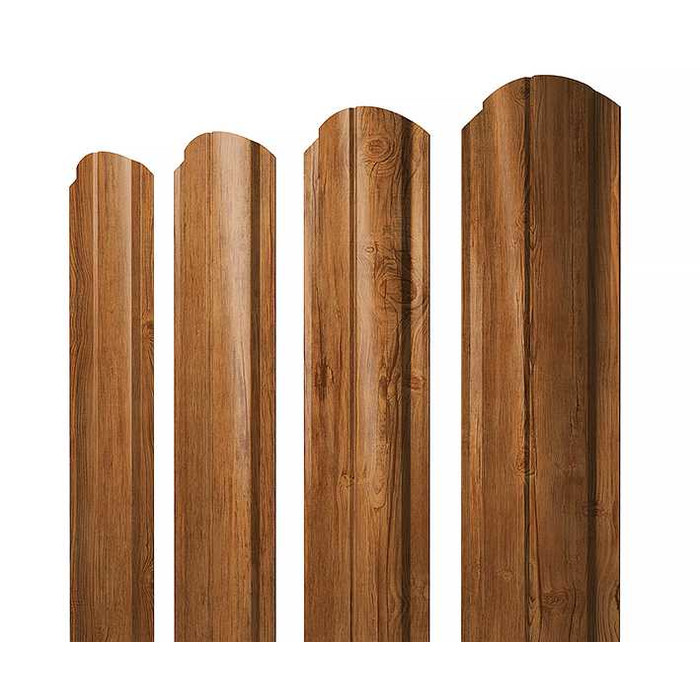 Штакетник Полукруглый Slim фигурный Grand Line 0,45 Print-double Elite Golden Wood Golden Wood