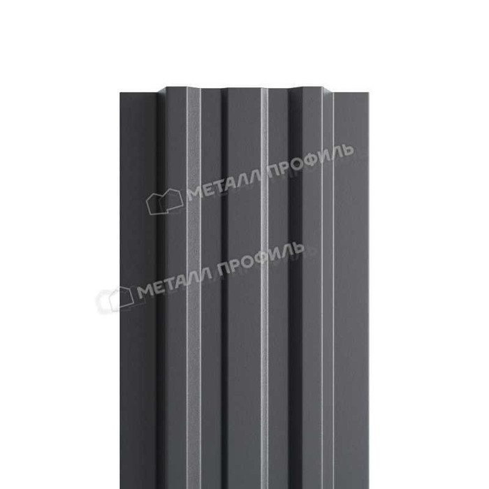 Штакетник Металл Профиль LАNE-T 0,5 PURMAN® RAL 7024 Серый графит