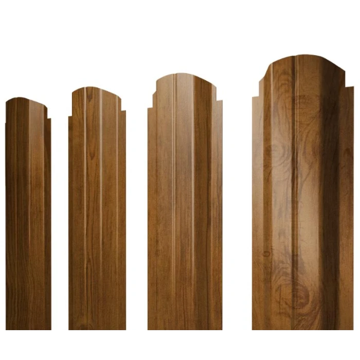 Штакетник П-образный А фигурный Grand Line 0,45 Print Premium Golden Wood Golden Wood