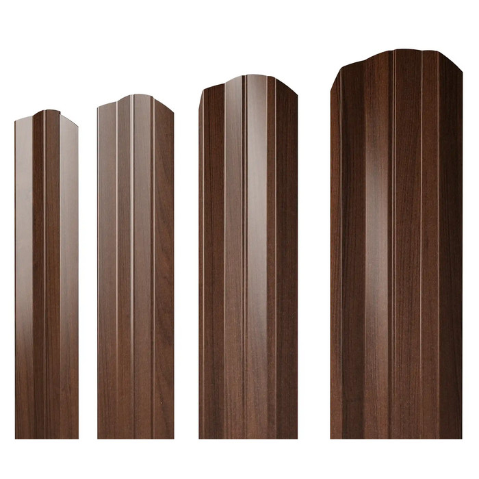 Штакетник М-образный А фигурный Grand Line 0,45 Print Elite Choco Wood Choco Wood