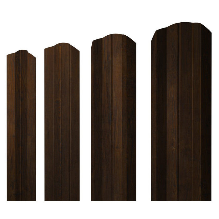 Штакетник М-образный А фигурный Grand Line 0,45 Print Elite Chestnut Wood Chestnut Wood