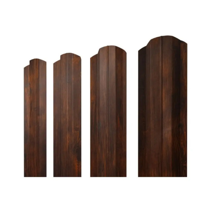 Штакетник М-образный B фигурный Grand Line 0,45 Print Elite Chestnut Wood Chestnut Wood