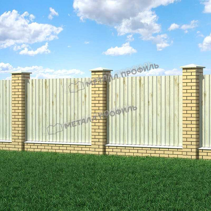 Профлист Металл Профиль МП20 0.5 ECOSTEEL® матовый Беленый дуб A фото 3