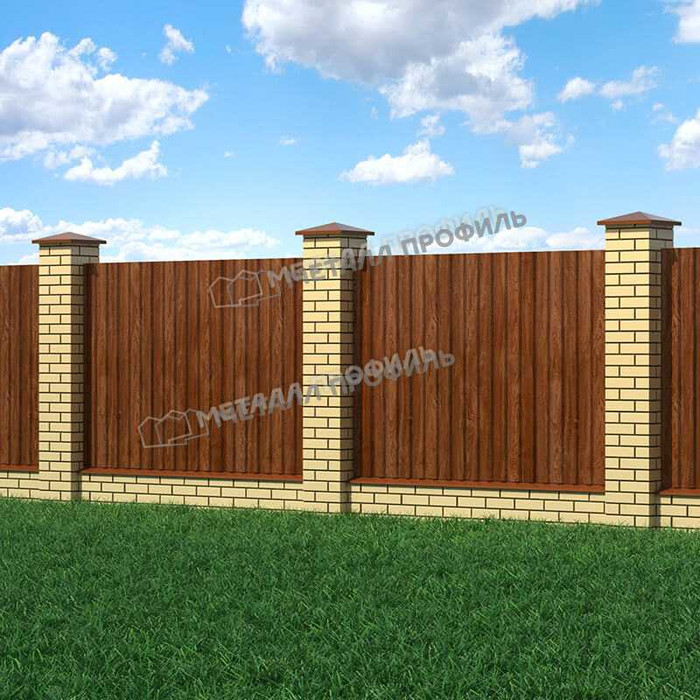 Профлист Металл Профиль МП20 0.5 ECOSTEEL® Мореный дуб B фото 3