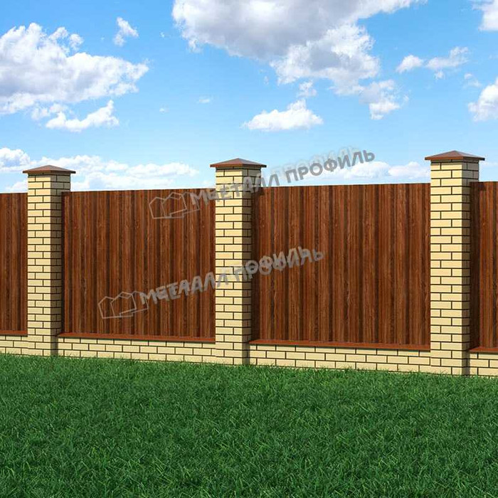 Профлист Металл Профиль HC35 0.5 ECOSTEEL® Мореный дуб A фото 3