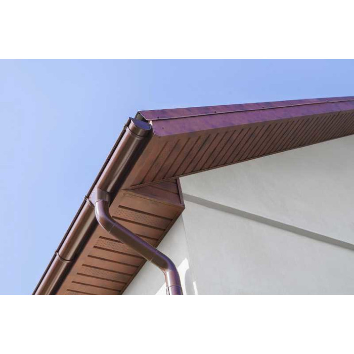 Софит металлический центральная перфорация 0,5 Satin с пленкой RR 32 темно-коричневый фото 11