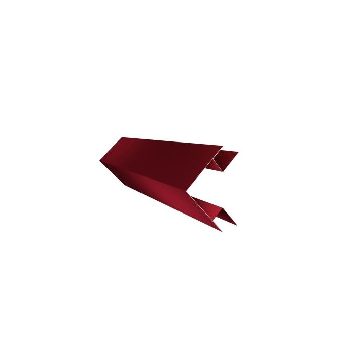 Планка угла внешнего сложная Кожуха сегментного 0,5 Satin с пленкой RAL 3005 красное вино