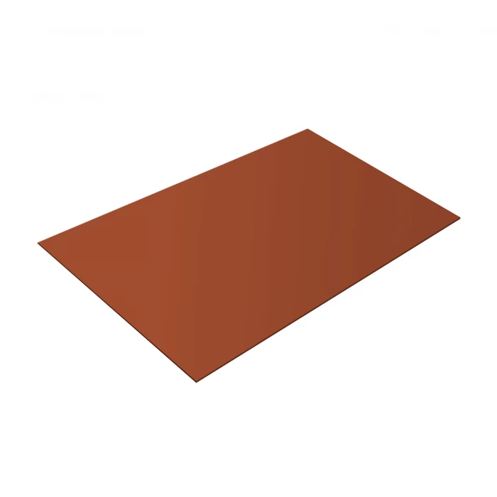 Плоский лист 0,5 PurLite Мatt RAL с пленкой 8004 терракота