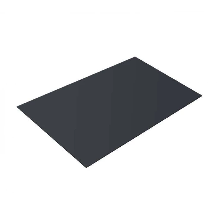 Плоский лист 0,5 Quarzit lite с пленкой RAL 7024 мокрый асфальт