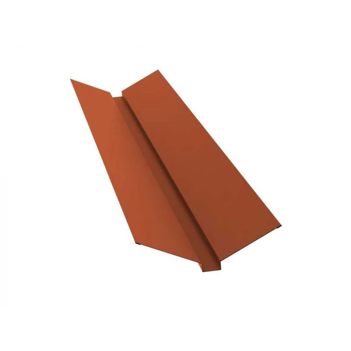 Планка ендовы верхней Grand Line 115х30х115 0,5 Velur RAL 8004 терракота