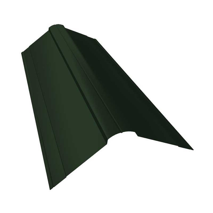 Планка конька фигурного 150x150 0,5 GreenCoat Pural BT RR 11 темно-зеленый (RAL 6020 хромовая зелень)