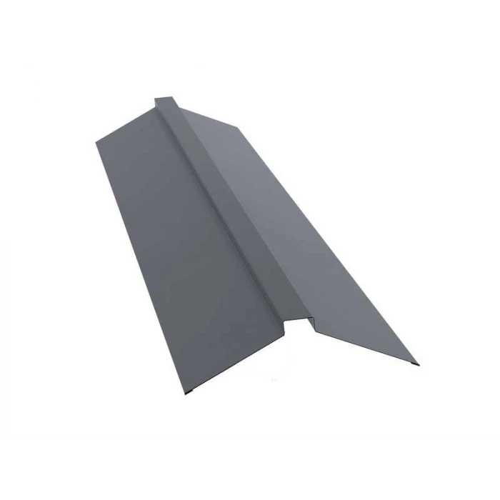 Планка конька плоского Grand Line 115х30х115 0,5 Satin RAL 9006