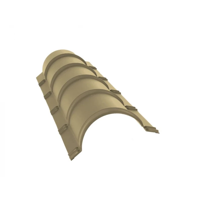 Планка конька полукруглого 0,5 Satin с пленкой RAL 1015 светлая слоновая кость