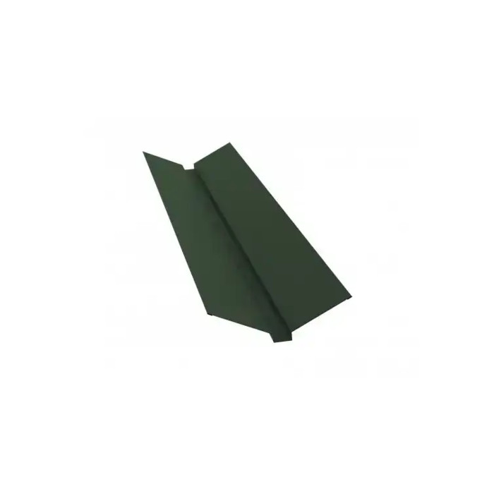 Планка ендовы верхней 115х30х115 0,5 GreenCoat Pural BT с пленкой RR 11 темно-зеленый (RAL 6020 хромовая зелень)