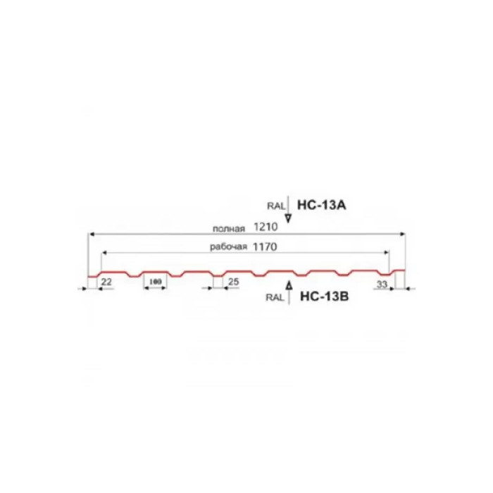 Профнастил Профлист-Металл HC13 0.35 Оцинкованный фото 2