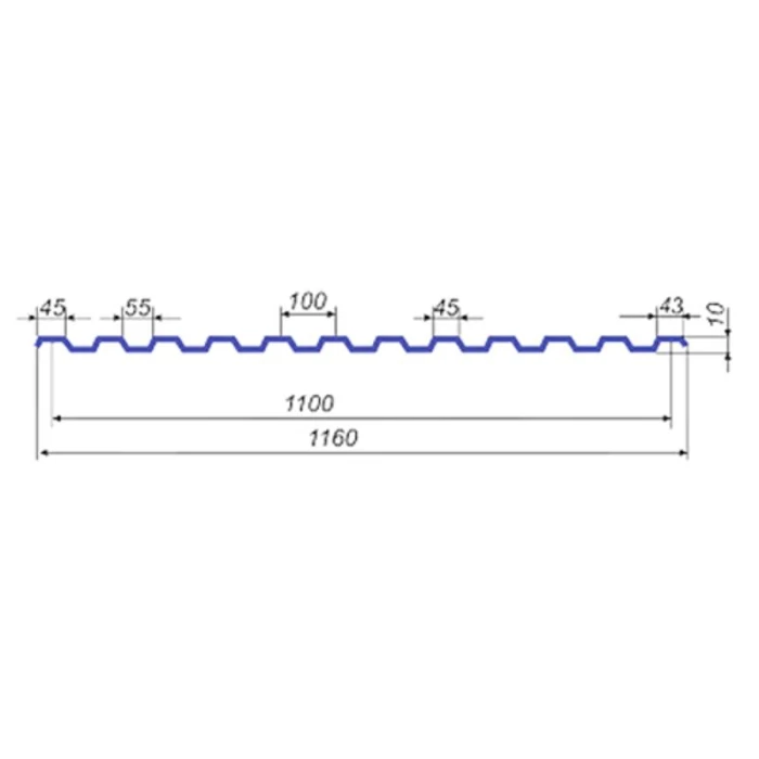 Профнастил CC10ПГ 0.5 КЛМА Anticato Оцинкованный