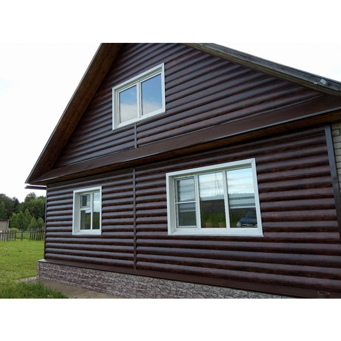 Металлический сайдинг Grand Line Блок-хаус 0.45 мм Print Elite Nordic Wood фото 4