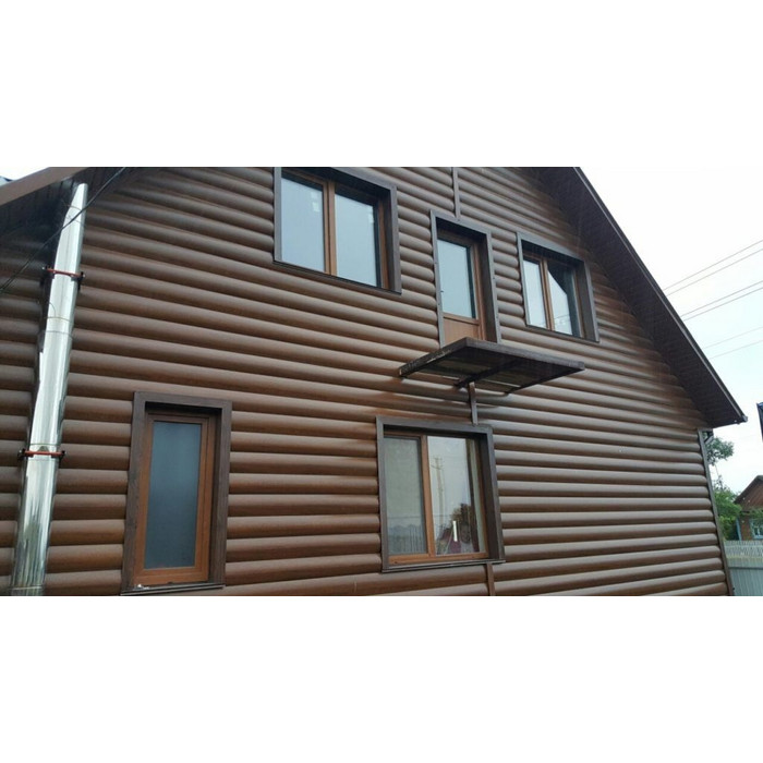 Металлический сайдинг Grand Line Блок-хаус 0.5 м Atlas RR 32 фото 2