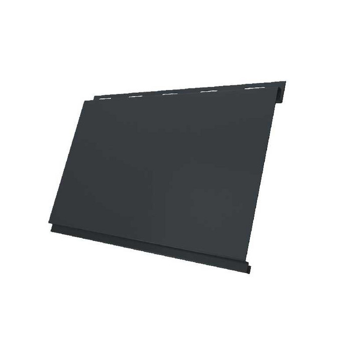 Металлический сайдинг Grand Line Вертикаль 0.45 мм classic Drap ST с пленкой RAL 7016 антрацитово-серый