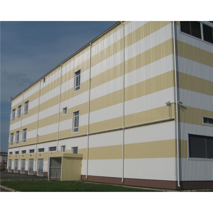 Металлический сайдинг Grand Line Вертикаль 0.45 мм classic Drap ST с пленкой RAL 1014 светлая слоновая кость фото 4